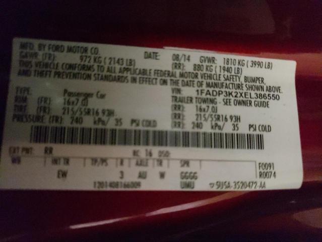 Photo 10 from auction – 2014 FORD FOCUS SE with VIN 1FADP3K2XEL386550