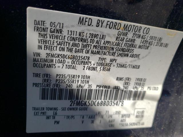 Photo 10 from auction – 2011 FORD FLEX LIMIT with VIN 2FMGK5DC6BBD35478