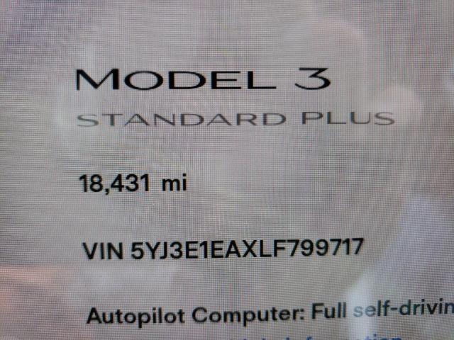 Photo 8 from auction – 2020 TESLA MODEL 3 with VIN 5YJ3E1EAXLF799717