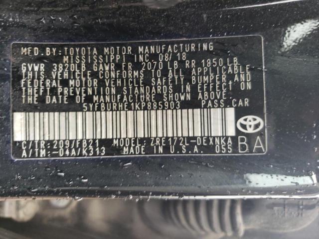 Photo 10 from auction – 2019 TOYOTA COROLLA L with VIN 5YFBURHE1KP885903