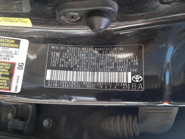 Photo 10 from auction – 2015 TOYOTA COROLLA L with VIN 5YFBURHE2FP295909
