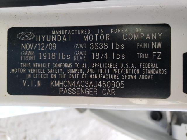 Photo 10 from auction – 2010 HYUNDAI ACCENT with VIN KMHCN4AC3AU460905