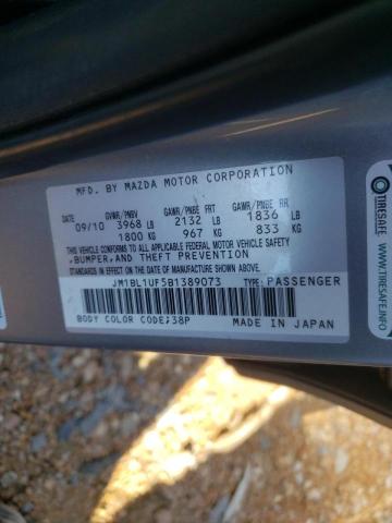 Foto 10 de la subasta – 2011 MAZDA 3 I con VIN JM1BL1UF5B1389073