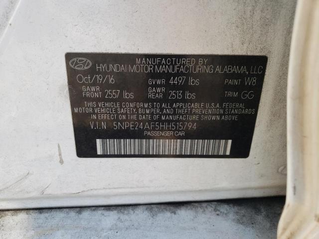 Photo 10 from auction – 2017 HYUNDAI SONATA SE with VIN 5NPE24AF5HH515794