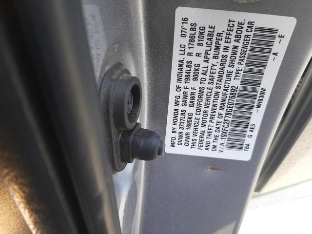 Zdjęcie 10 z aukcji – 2016 HONDA CIVIC EX z VIN 19XFC2F78GE076892