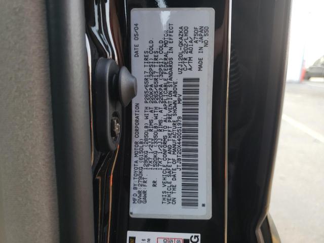 Photo 10 from auction – 2004 LEXUS GX 470 with VIN JTJBT20X440051979