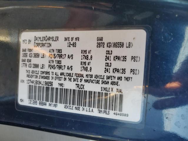 Photo 10 from auction – 2004 DODGE RAM 1500 S with VIN 1D7HA16K04J190256