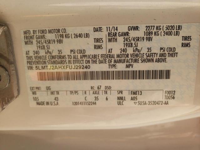 Photo 10 from auction – 2015 LINCOLN MKC with VIN 5LMTJ2AHXFUJ29240