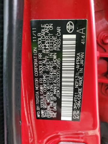 Photo 10 from auction – 2012 TOYOTA YARIS with VIN JTDKTUD33CD512585