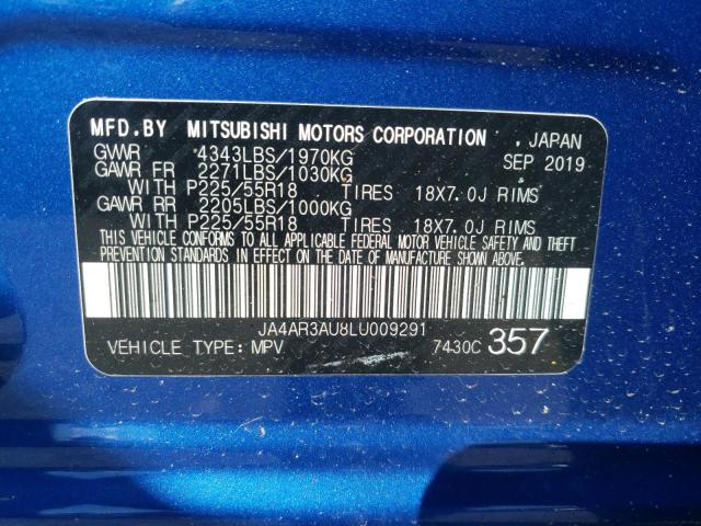 Photo 10 from auction – 2020 MITSUBISHI OUTLANDER with VIN JA4AR3AU8LU009291