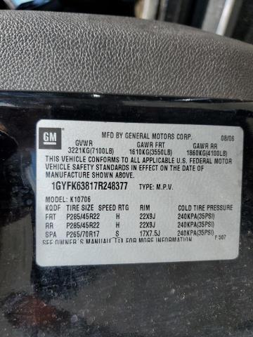 Photo 10 from auction – 2007 CADILLAC ESCALADE L with VIN 1GYFK63817R248377