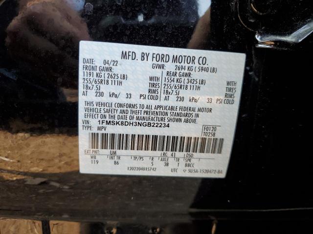 Photo 10 from auction – 2022 FORD EXPLORER X with VIN 1FMSK8DH3NGB22234