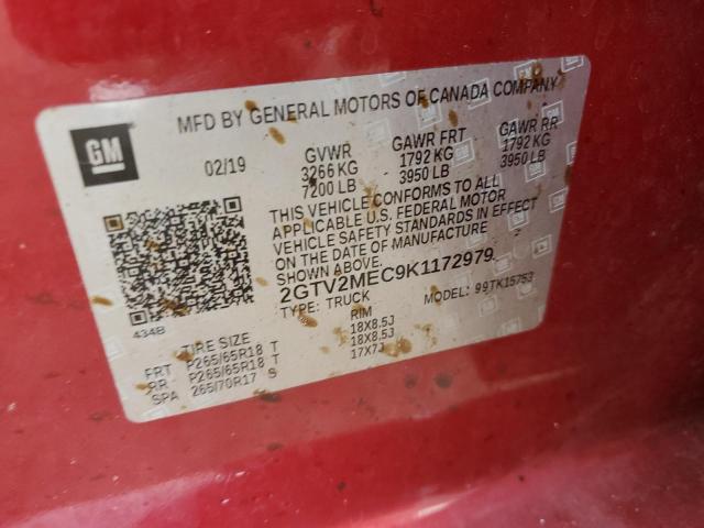 Photo 10 from auction – 2019 GMC SIERRA LIM with VIN 2GTV2MEC9K1172979