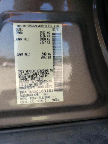 Photo 10 from auction – 2017 NISSAN ALTIMA 2.5 with VIN 1N4AL3APXHC189183