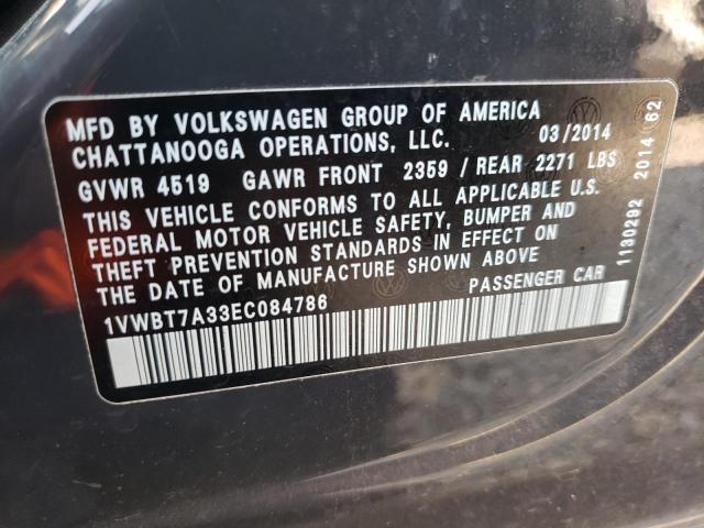Photo 10 from auction – 2014 VOLKSWAGEN PASSAT SE with VIN 1VWBT7A33EC084786