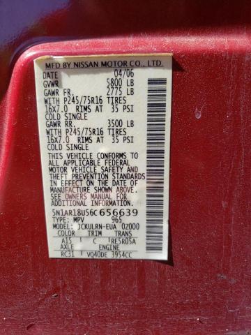 Photo 10 from auction – 2006 NISSAN PATHFINDER with VIN 5N1AR18U56C656639