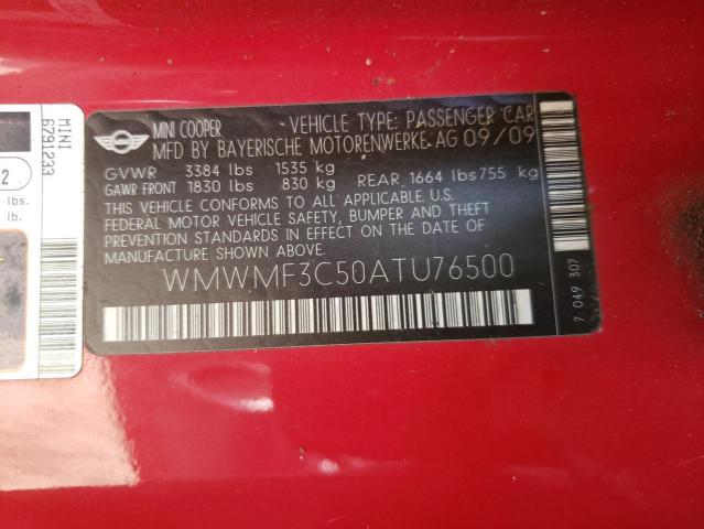 Photo 10 from auction – 2010 MINI COOPER with VIN WMWMF3C50ATU76500
