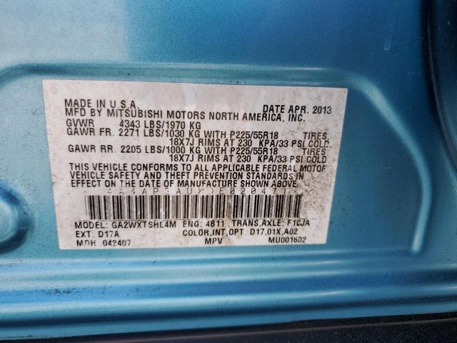Photo 10 from auction – 2013 MITSUBISHI OUTLANDER with VIN 4A4AP3AUXDE020471