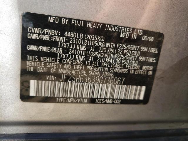 Photo 10 from auction – 2009 SUBARU FORESTER 2 with VIN JF2SH63639G736067