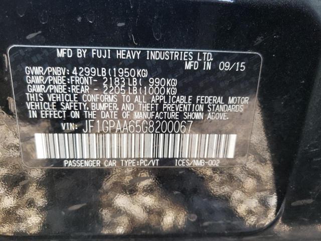 Photo 10 from auction – 2016 SUBARU IMPREZA with VIN JF1GPAA65G8200067