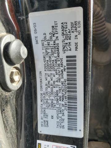 Photo 10 from auction – 2004 TOYOTA 4RUNNER SR with VIN JTEBT14R740029740