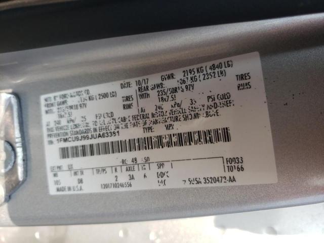 Photo 10 from auction – 2018 FORD ESCAPE TIT with VIN 1FMCU9J99JUA63381