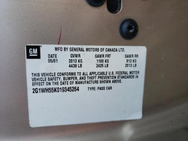 Photo 10 from auction – 2001 CHEVROLET IMPALA LS with VIN 2G1WH55K019345264