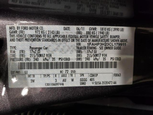 Photo 10 from auction – 2012 FORD FOCUS SEL with VIN 1FAHP3H23CL179911
