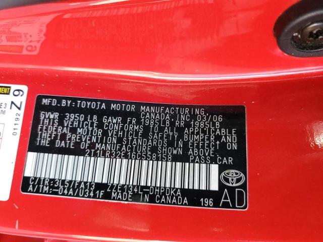 Photo 10 from auction – 2006 TOYOTA COROLLA MA with VIN 2T1LR32E16C558158