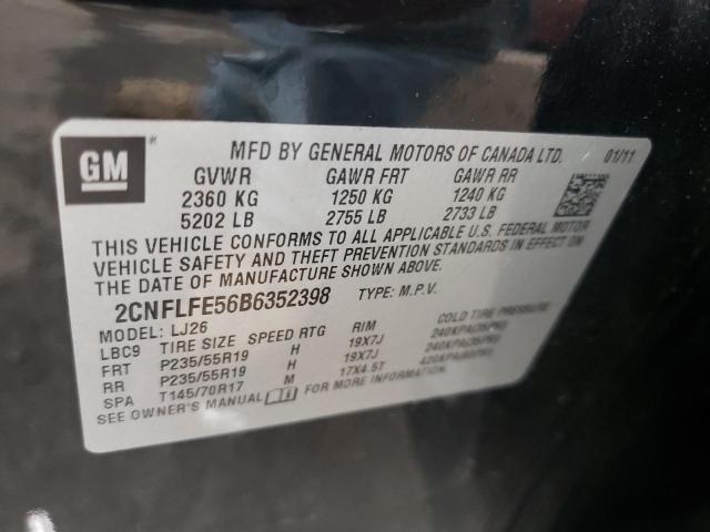 Photo 10 from auction – 2011 CHEVROLET EQUINOX LT with VIN 2CNFLFE56B6352398
