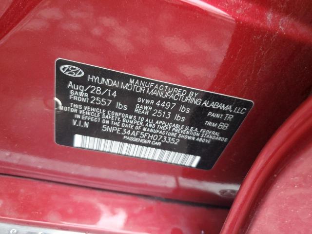 Photo 10 from auction – 2015 HYUNDAI SONATA with VIN 5NPE34AF5FH073352