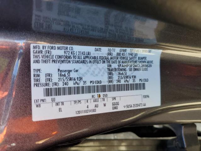 Photo 10 from auction – 2012 FORD FOCUS SE with VIN 1FAHP3F24CL269829