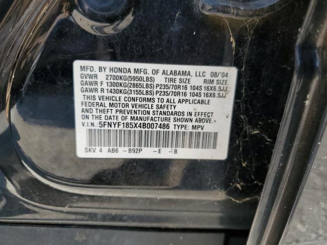 Photo 10 from auction – 2004 HONDA PILOT with VIN 5FNYF185X4B007486