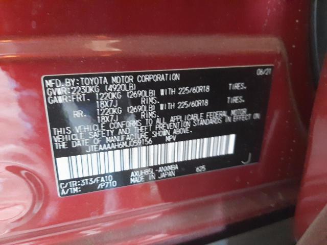 Photo 10 from auction – 2021 TOYOTA VENZA LE with VIN JTEAAAAH6MJ059156