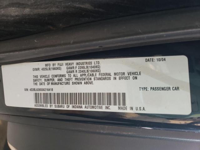 Photo 10 from auction – 2005 SUBARU LEGACY 2.5 with VIN 4S3BL626556216418