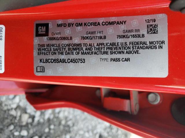 Photo 10 from auction – 2020 CHEVROLET SPARK 1LT with VIN KL8CD6SA9LC450753
