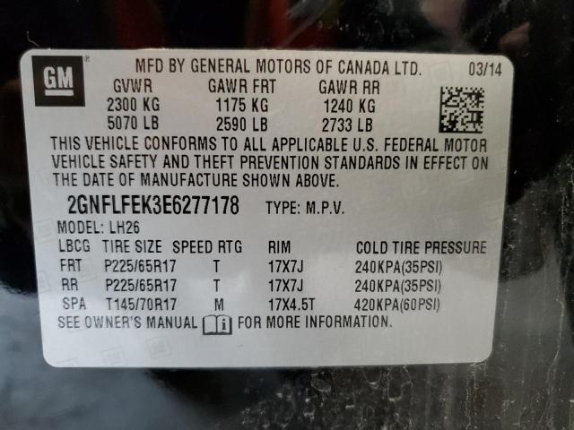 Photo 10 from auction – 2014 CHEVROLET EQUINOX LT with VIN 2GNFLFEK3E6277178