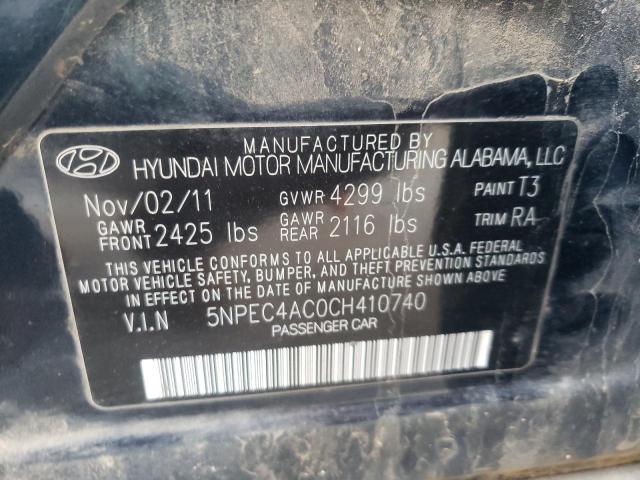 Photo 10 from auction – 2012 HYUNDAI SONATA SE with VIN 5NPEC4AC0CH410740