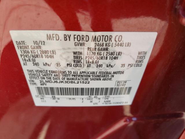 Photo 10 from auction – 2013 LINCOLN MKX with VIN 2LMDJ6JK3DBL21522
