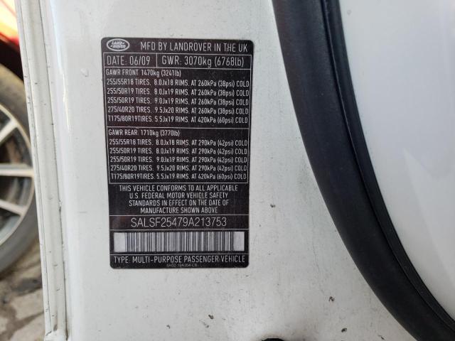 Photo 10 from auction – 2009 LAND ROVER RANGE ROVE with VIN SALSF25479A213753