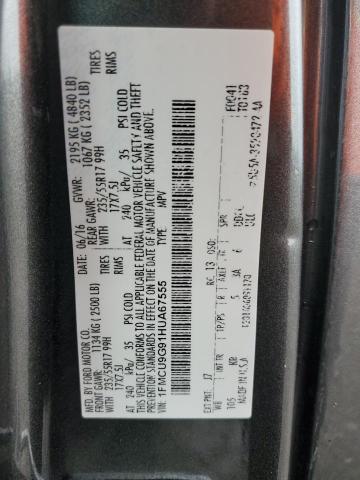 Photo 10 from auction – 2017 FORD ESCAPE SE with VIN 1FMCU9G91HUA67555
