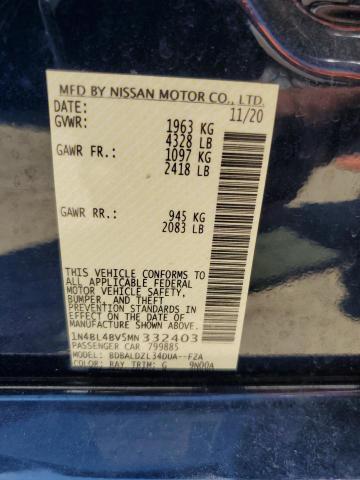 Photo 10 from auction – 2021 NISSAN ALTIMA S with VIN 1N4BL4BV5MN332403