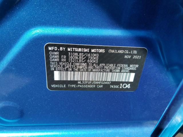Photo 10 from auction – 2022 MITSUBISHI MIRAGE G4 with VIN ML32FUFJ5NHF02497