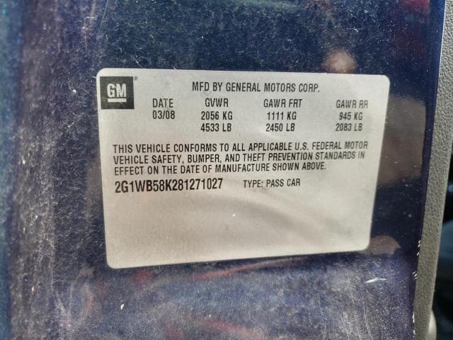 Photo 10 from auction – 2008 CHEVROLET IMPALA LS with VIN 2G1WB58K281271027