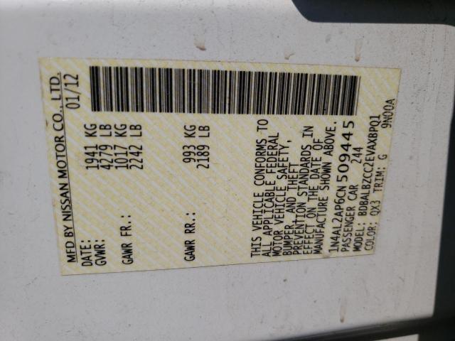 Photo 10 from auction – 2012 NISSAN ALTIMA BAS with VIN 1N4AL2AP6CN509445