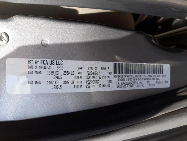Photo 10 from auction – 2016 CHRYSLER TOWN & COU with VIN 2C4RC1BGXGR290214