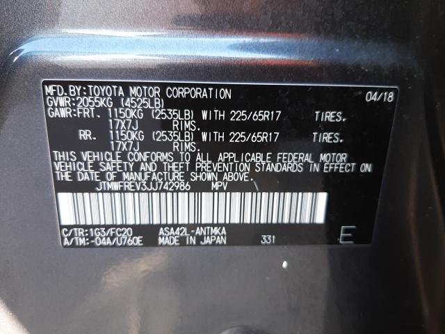 Photo 10 from auction – 2018 TOYOTA RAV4 ADVEN with VIN JTMWFREV3JJ742986