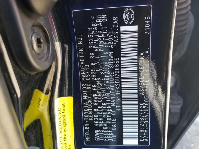 Photo 10 from auction – 2013 TOYOTA CAMRY L with VIN 4T1BF1FK2DU268659