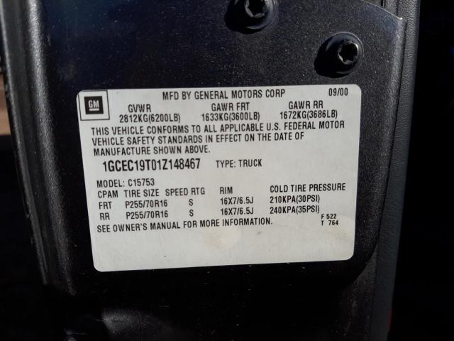 Photo 10 from auction – 2001 CHEVROLET SILVERADO with VIN 1GCEC19T01Z148467