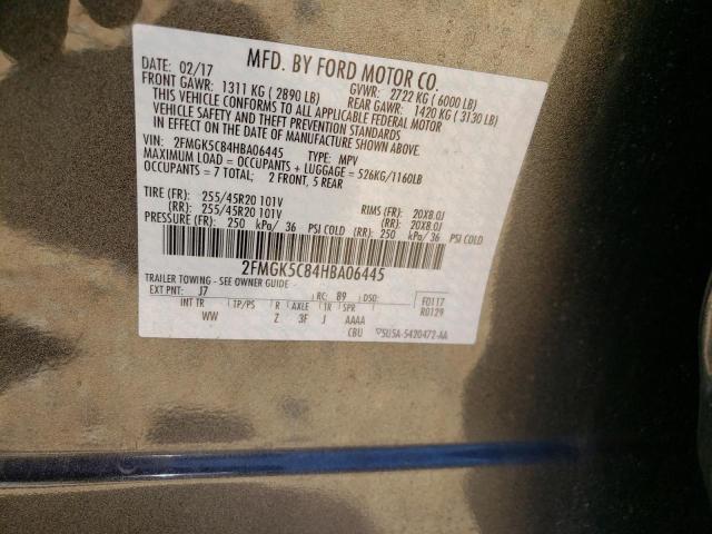 Photo 10 from auction – 2017 FORD FLEX with VIN 2FMGK5C84HBA06445